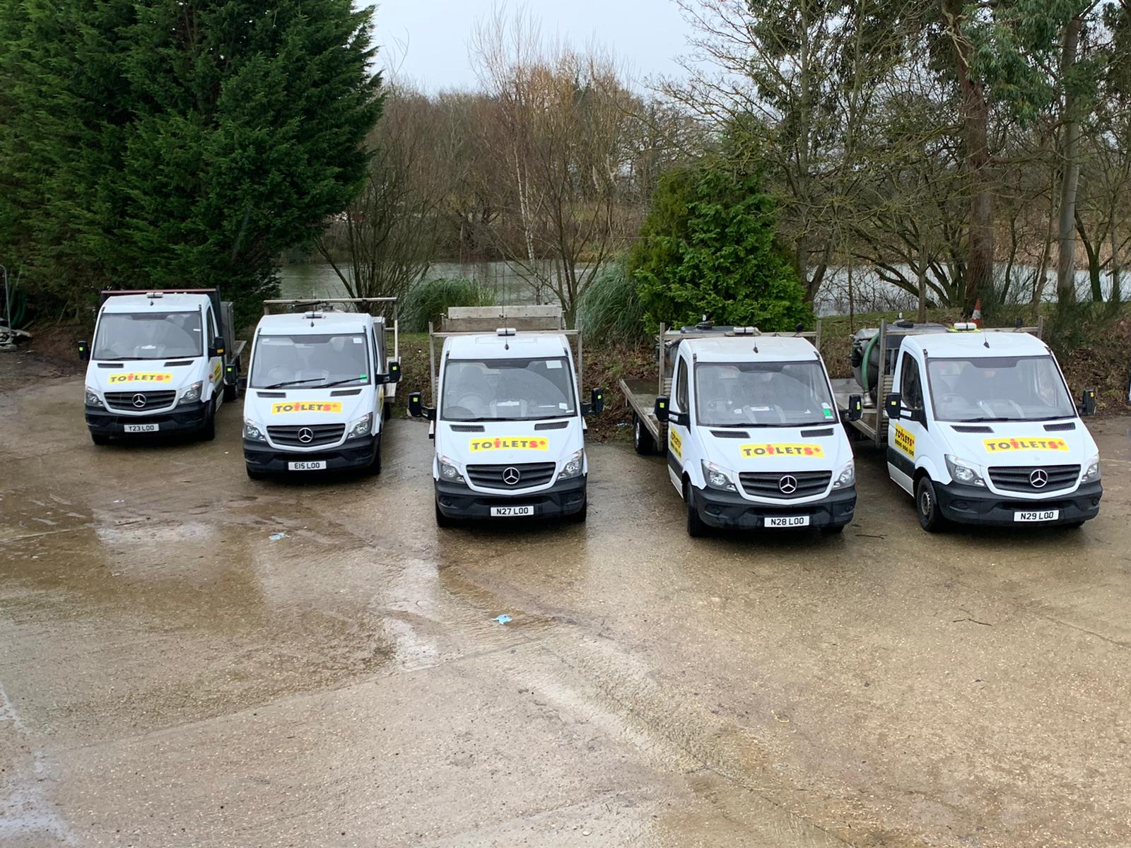 fleet of Toilets+ vehicles